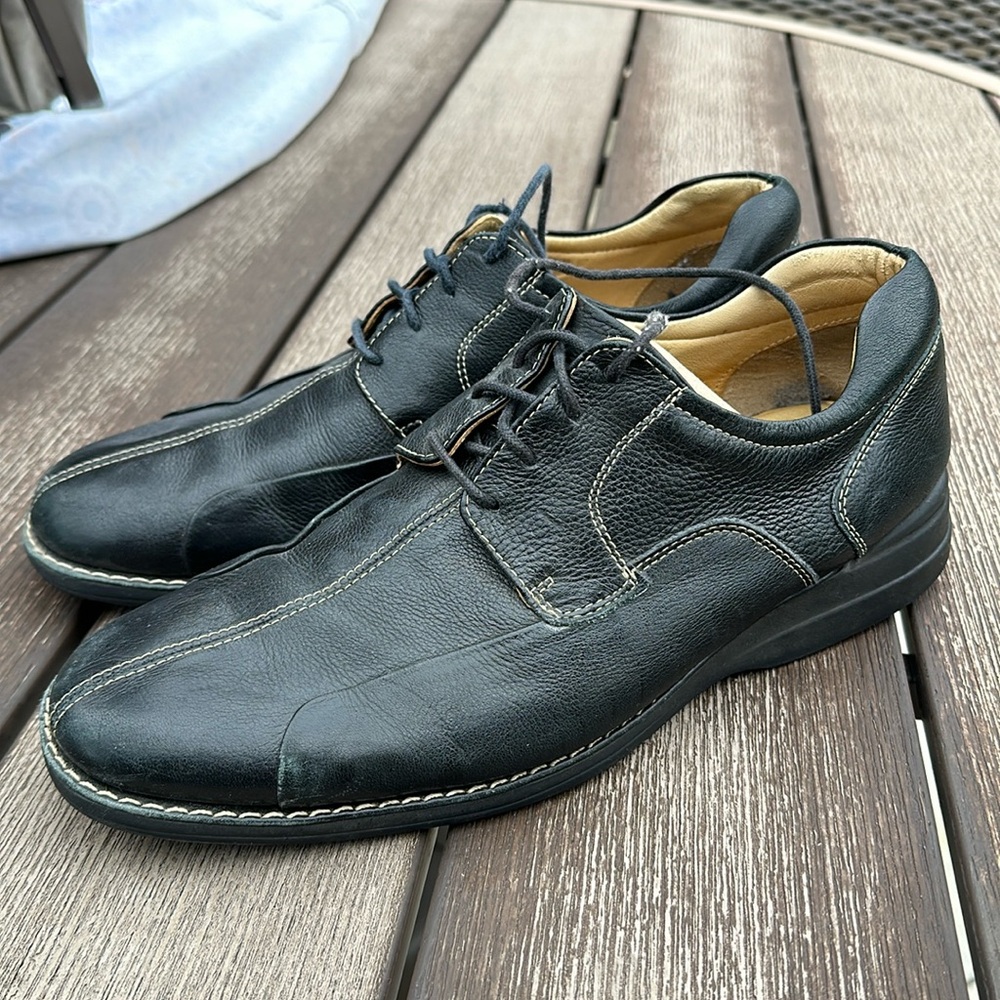 Mens Johnston & Murphy Shuler Bicycle Tumbled Black Calf 11.5. Great condition